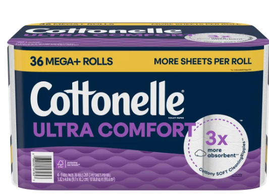 Cottonelle Ultra Comfort Bath Tissue, 2-ply, 269 Sheets, 36 Rolls