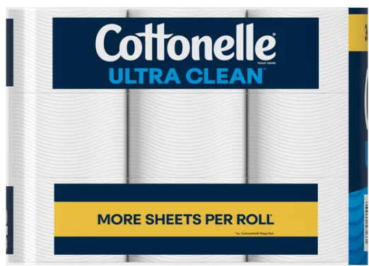 Cottonelle Ultra Clean Bath Tissue, 1-Ply, 313 Sheets, 36 Rolls