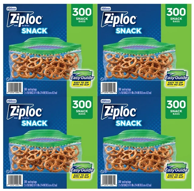 Ziploc Grip 'n Seal Top Snack Bags, 300 ct.