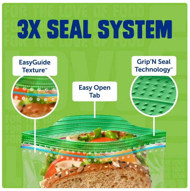 Ziploc Grip 'n Seal Top Snack Bags, 300 ct.