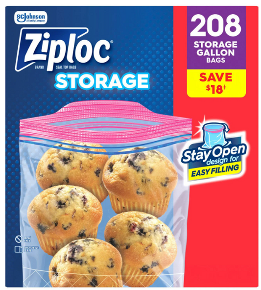 Ziploc Gallon Storage Bags, 208 ct.