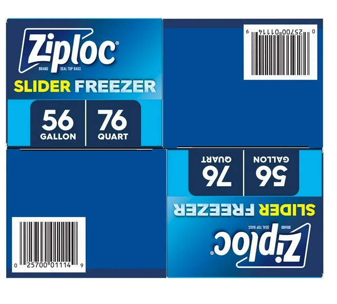 Ziploc Slider Freezer Bags, Variety Pack, 132 ct.