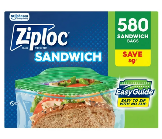 Ziploc Easy Open Tab Sandwich Bags, 580 ct.