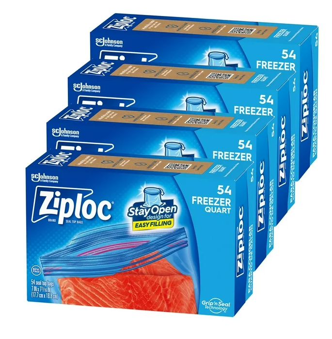 Ziploc Seal Top Quart Freezer Bags, 216 ct.