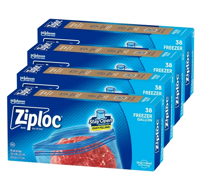Ziploc Stay Open Design Gallon Freezer Bags, 152 ct.