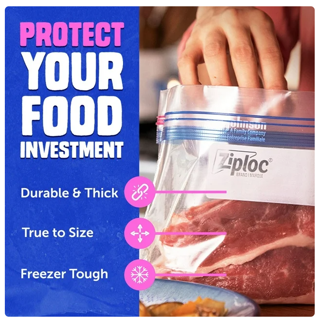 Ziploc Stay Open Design Gallon Freezer Bags, 152 ct.