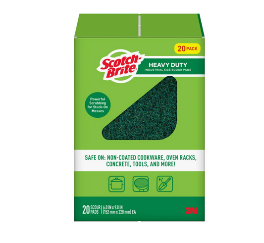 Scotch-Brite Heavy Duty Industrial Sized Scour Pads 20ct.