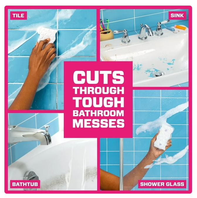 Mr. Clean Magic Eraser 2-in-1 Bathroom Cleaner Sponge, Lavender, 11 ct.