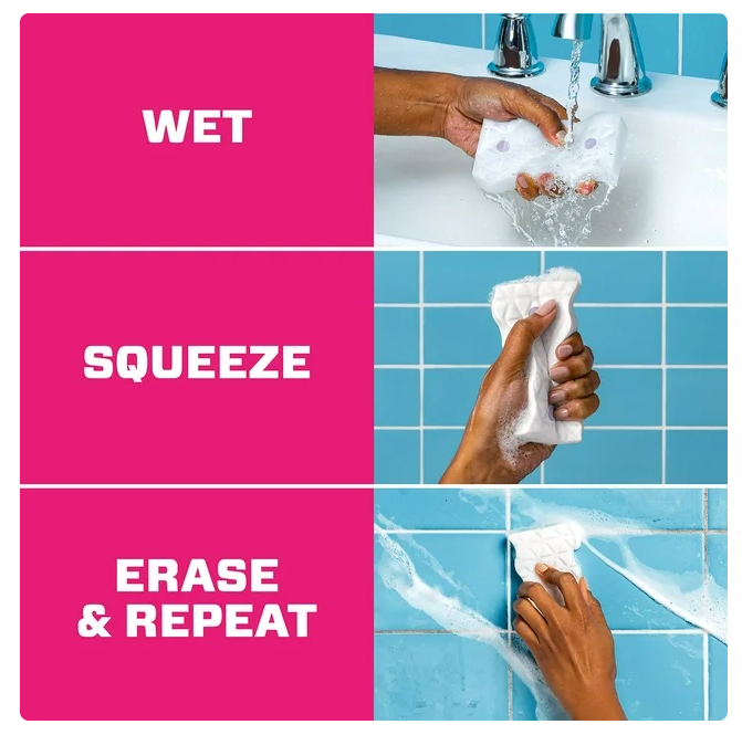 Mr. Clean Magic Eraser 2-in-1 Bathroom Cleaner Sponge, Lavender, 11 ct.