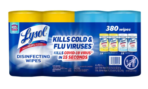 Lysol Disinfecting Wipes, Variety Pack, 95-count, 4-pack