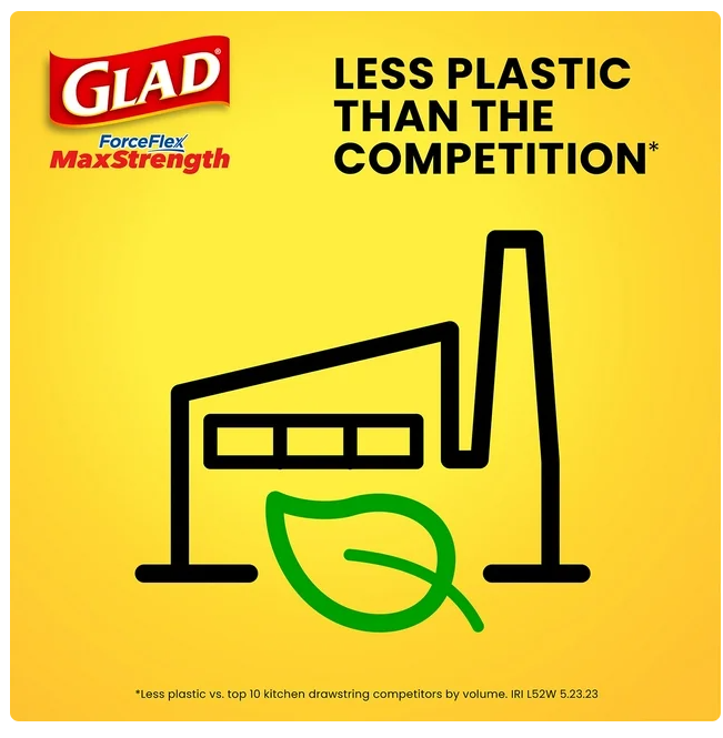Glad ForceFlex Tall Kitchen Trash Bags With Clorox, Lemon Fresh Bleach Scent 13 gal., 120 ct.