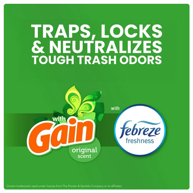 Glad ForceFlex 13-Gallon Kitchen Trash Bags, Gain Original Scent + Febreze, 160 ct.
