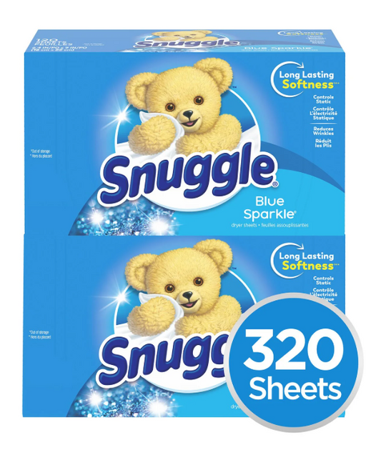 Snuggle Fabric Softener Dryer Sheets, Blue Sparkle, 320 ct.