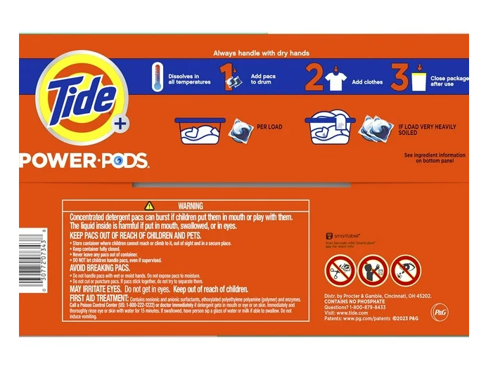 Tide Power PODS + Ultra OXI Laundry Detergent Pacs, 72 ct.