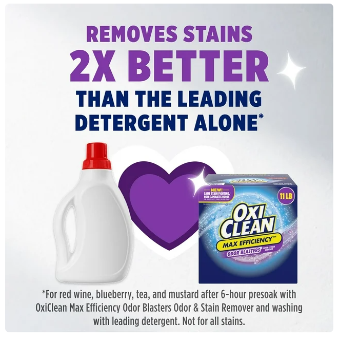 OxiClean Max Efficiency Odor Blasters Laundry Stain Remover Powder, 11 lb.