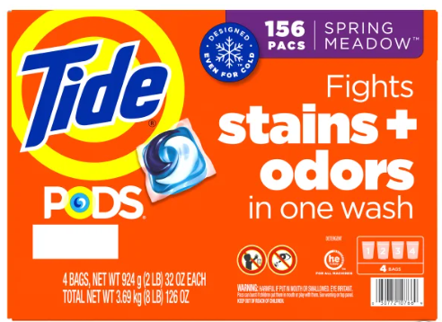 Tide Pods HE Laundry Detergent Pods, Spring Meadow, 156-count