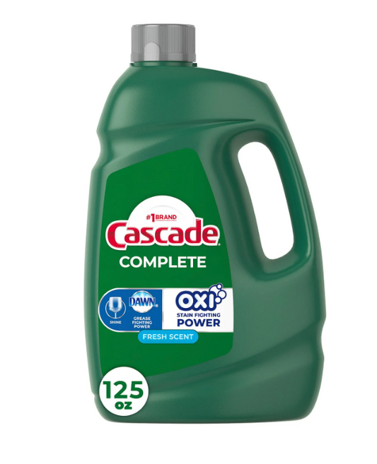 Cascade Complete Gel + Oxi Dishwasher Detergent, 125 fl. oz.