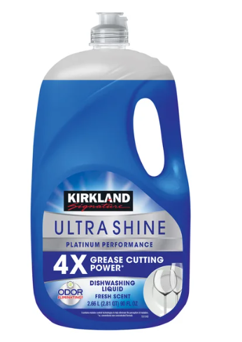 Kirkland Signature Ultra Shine Liquid Dish Soap, Fresh, 90 fl. oz.