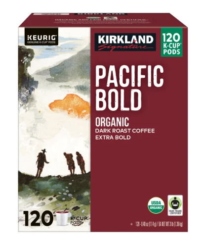 Kirkland Signature Coffee Organic Pacific Bold K-Cup Pod, 120-count