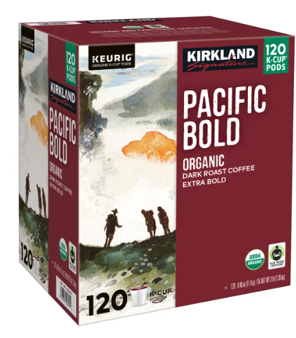Kirkland Signature Coffee Organic Pacific Bold K-Cup Pod, 120-count