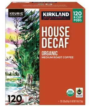 Kirkland Signature Coffee Organic House Decaf K-Cup Pod, 120-count