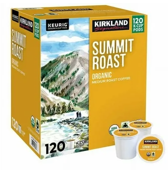 Kirkland Signature Coffee Organic Summit Roast K-Cup Pod, 120-count