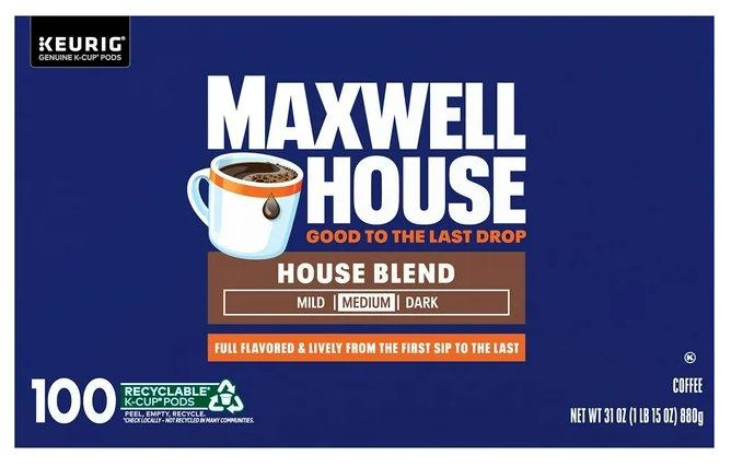 Maxwell House House Blend Medium K-Cup Coffee Pods 100 ct.