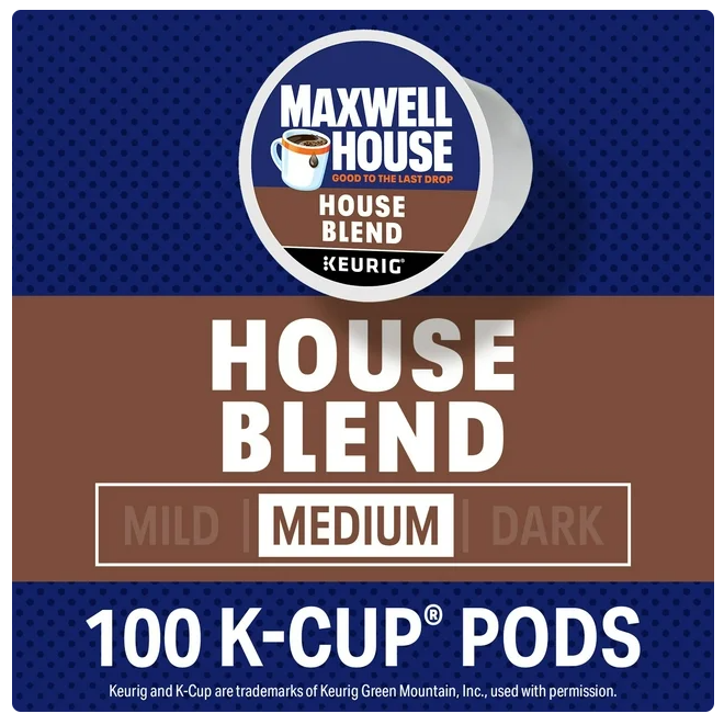 Maxwell House House Blend Medium K-Cup Coffee Pods 100 ct.