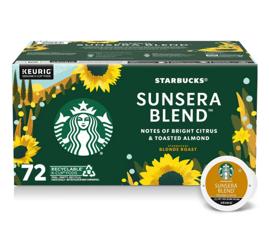 Starbucks Blonde Roast K-Cups Coffee Pods, Sunsera Blend, 72 ct.