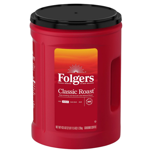 Folgers Classic Medium Roast Ground Coffee, 43.5 oz.