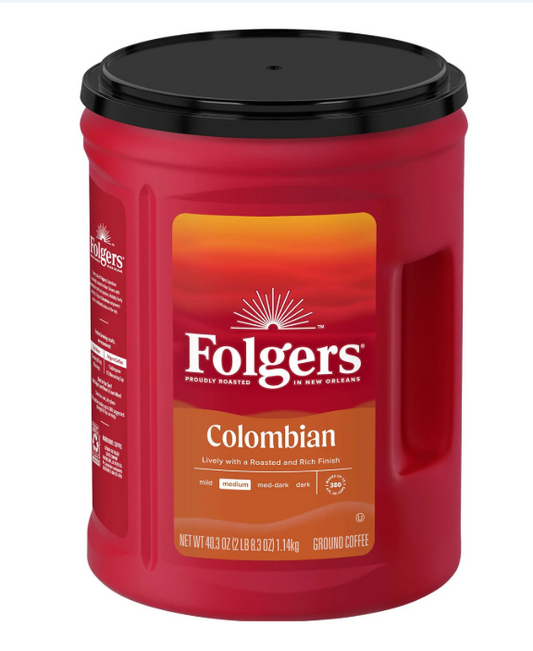 Folgers 100% Medium Roast Ground Colombian Coffee, 40.3 oz.