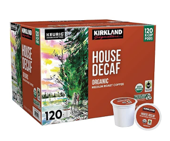 Kirkland Signature Coffee Organic House Decaf K-Cup Pod, 120-count